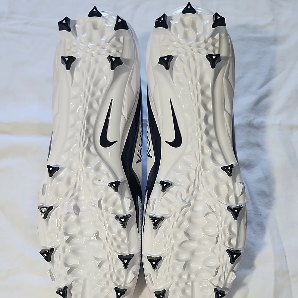 Nike Alpha Menace 4, White and Midnight Blue Men's Football Cleats